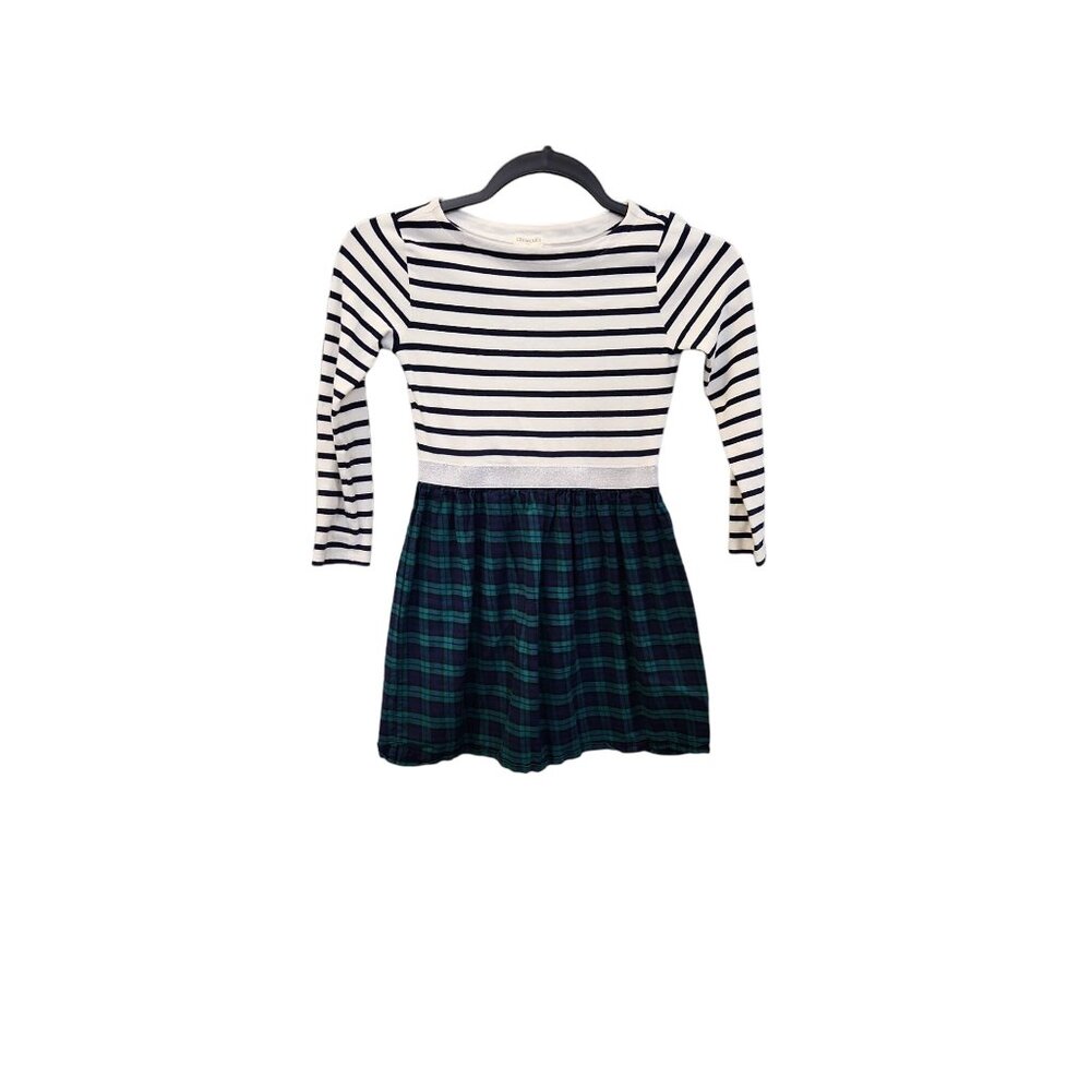 Crew Cuts Girls 6 Blue Striped Pullover Long Sleeve Dress 2176